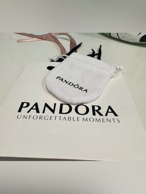 Pandora White Velvet Jewelry Pouch